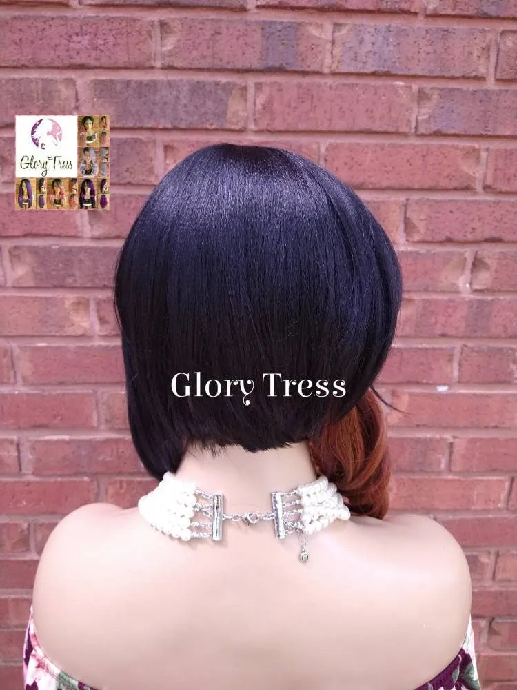 Bob Wig, Short Bob Wig, Ombre Auburn & Blonde Wig, Wig, Wigs,  Bob Full Wig, Glory Tress, Ready To Ship // STAR