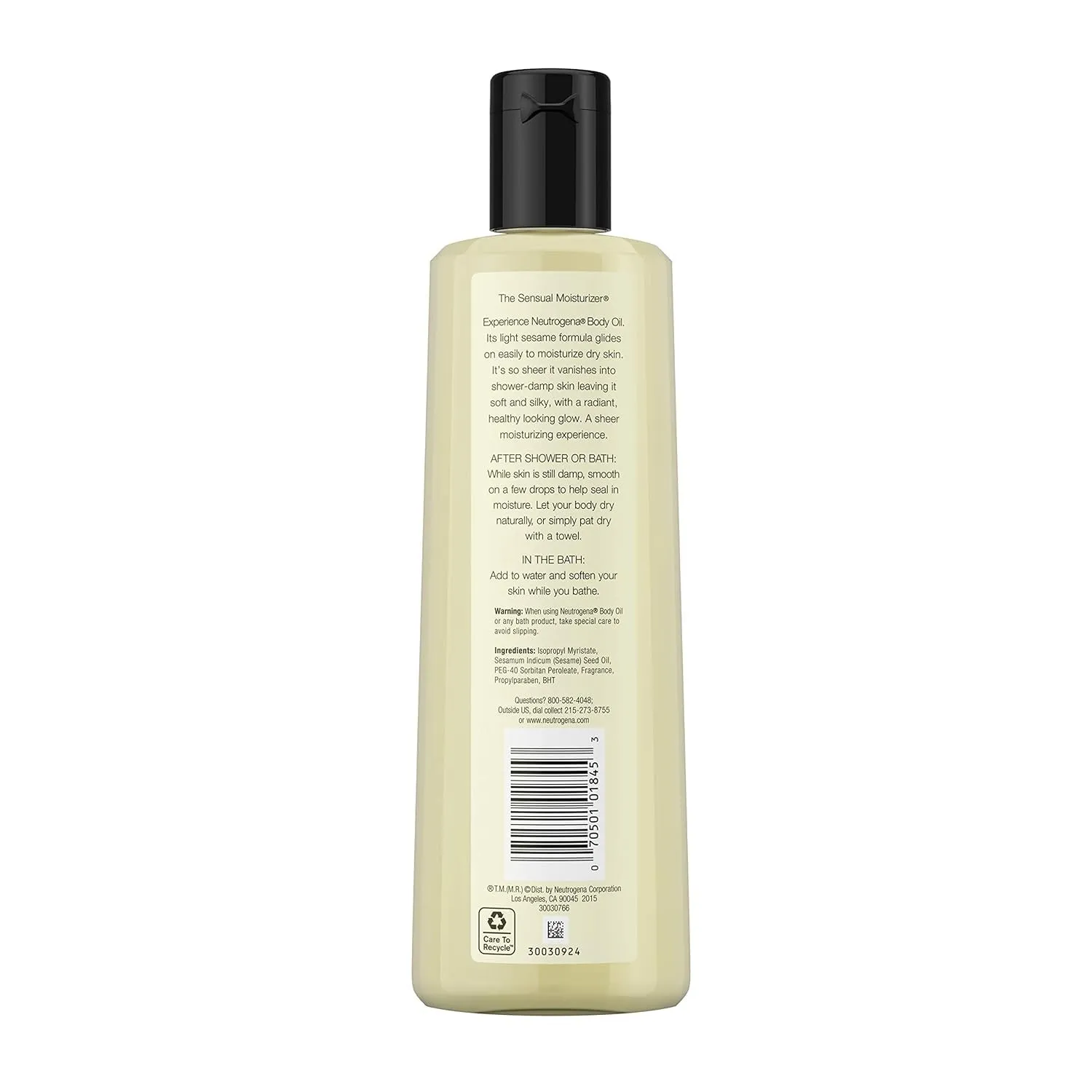Body Oil Light Sesame Formula, Dry Skin Moisturizer and Hydrating Body Massage Oil for Radiant and Healthy Looking Glow, Nourishing Bath Oil for Sheer Moisture, 16 FL OZ
