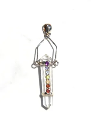 Chakra Quartz Crystal Pendant