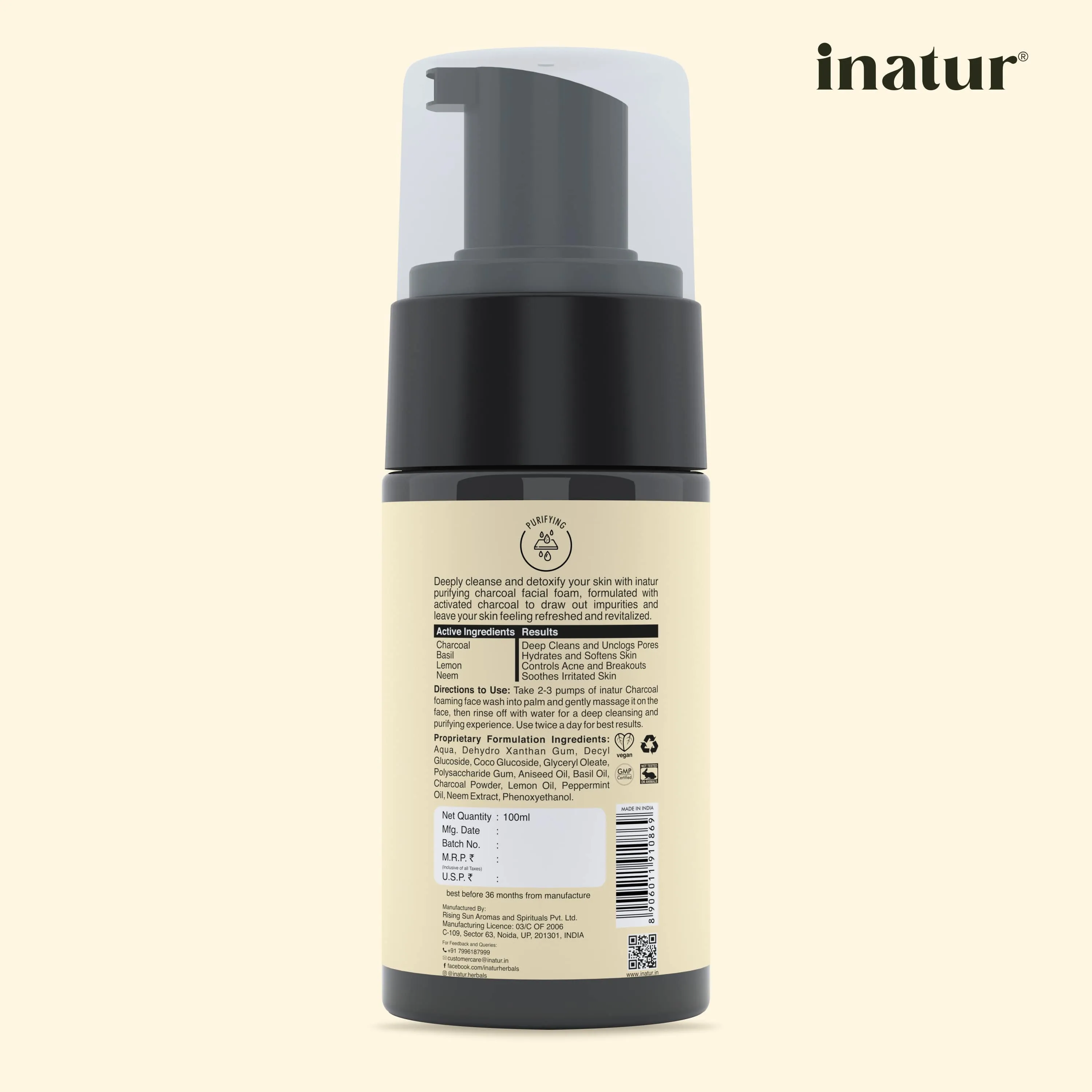 Charcoal Foaming Face Wash - 100ml