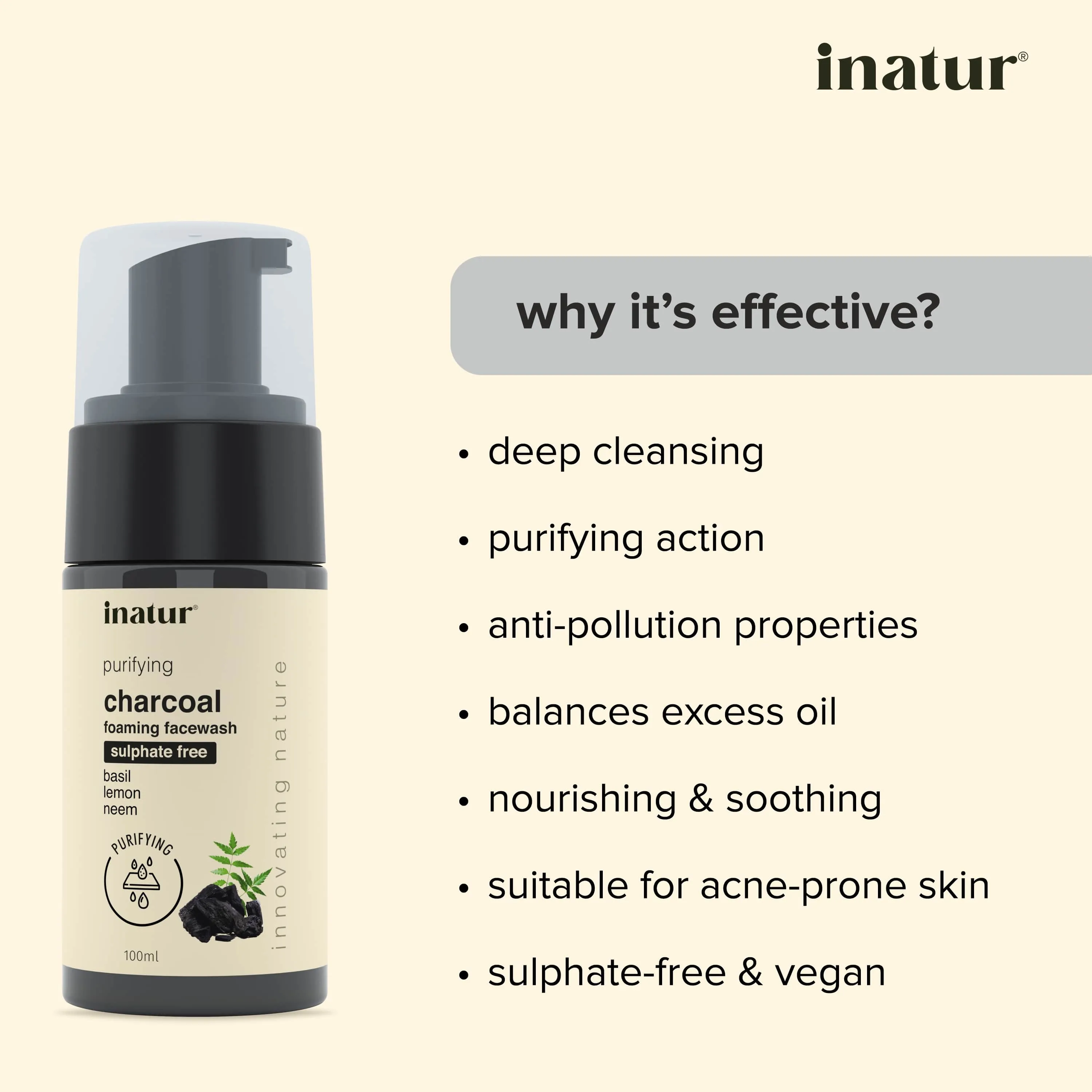 Charcoal Foaming Face Wash - 100ml