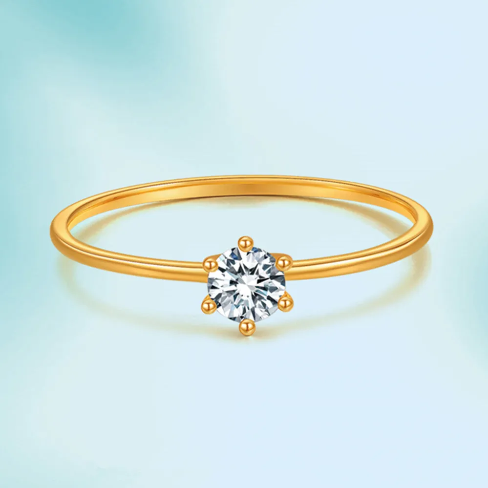 Classic Six Prong Stacking Solitaire Ring