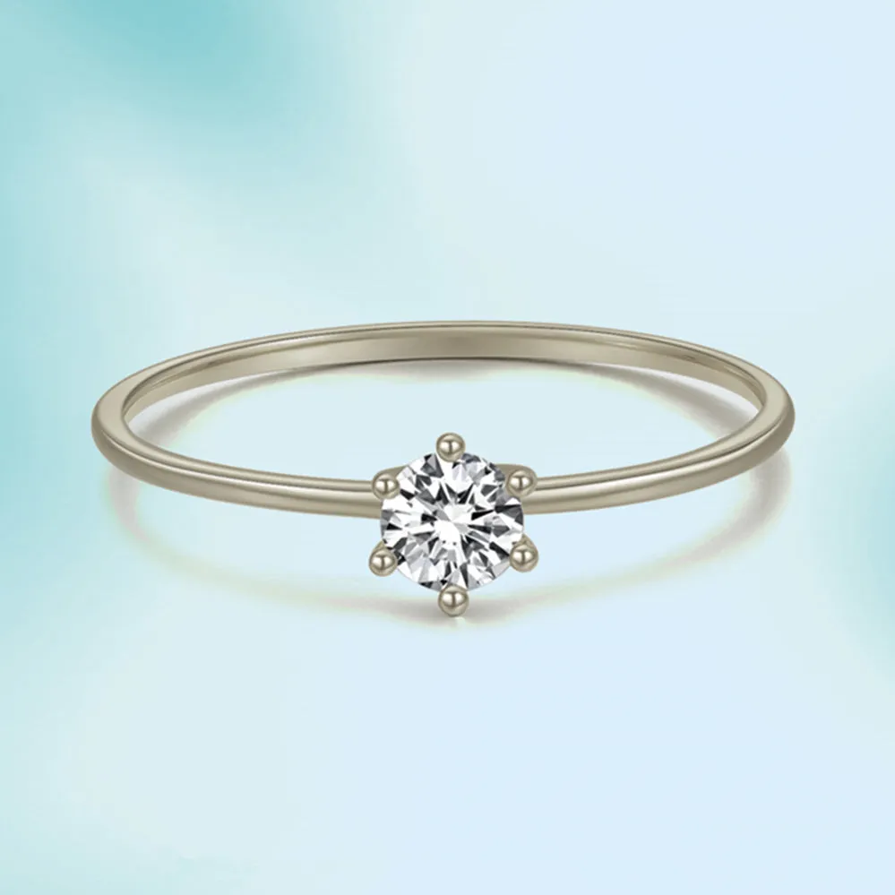 Classic Six Prong Stacking Solitaire Ring