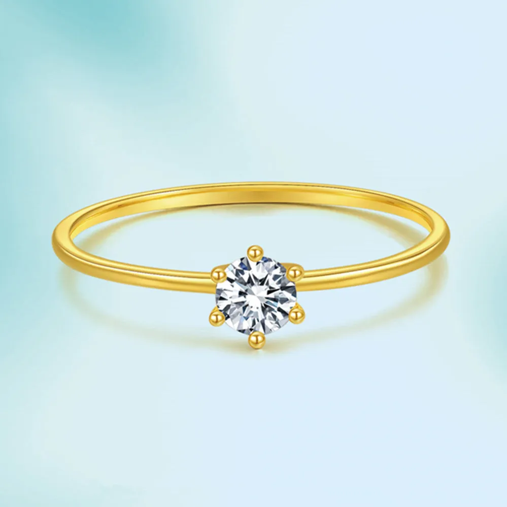 Classic Six Prong Stacking Solitaire Ring