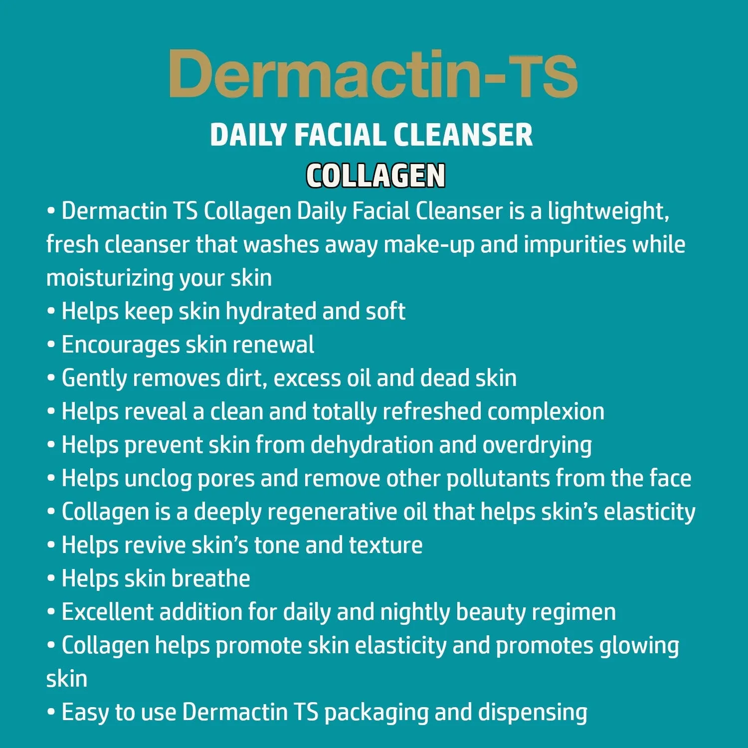 Dermactin Collagen Daily Facial Cleanser  5.85 oz.