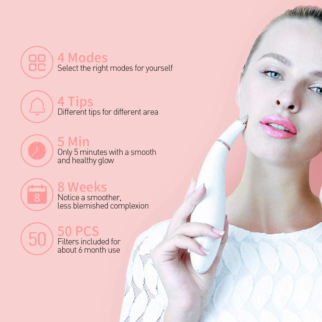 Diamond Microdermabrasion Machine Home Handheld Microderm Rechargeable Device 4 Modes Blackhead Remover Vacuum Suction Tool Skin Care Home Use Salon Result Kit Valentine'S Day Gift for Women
