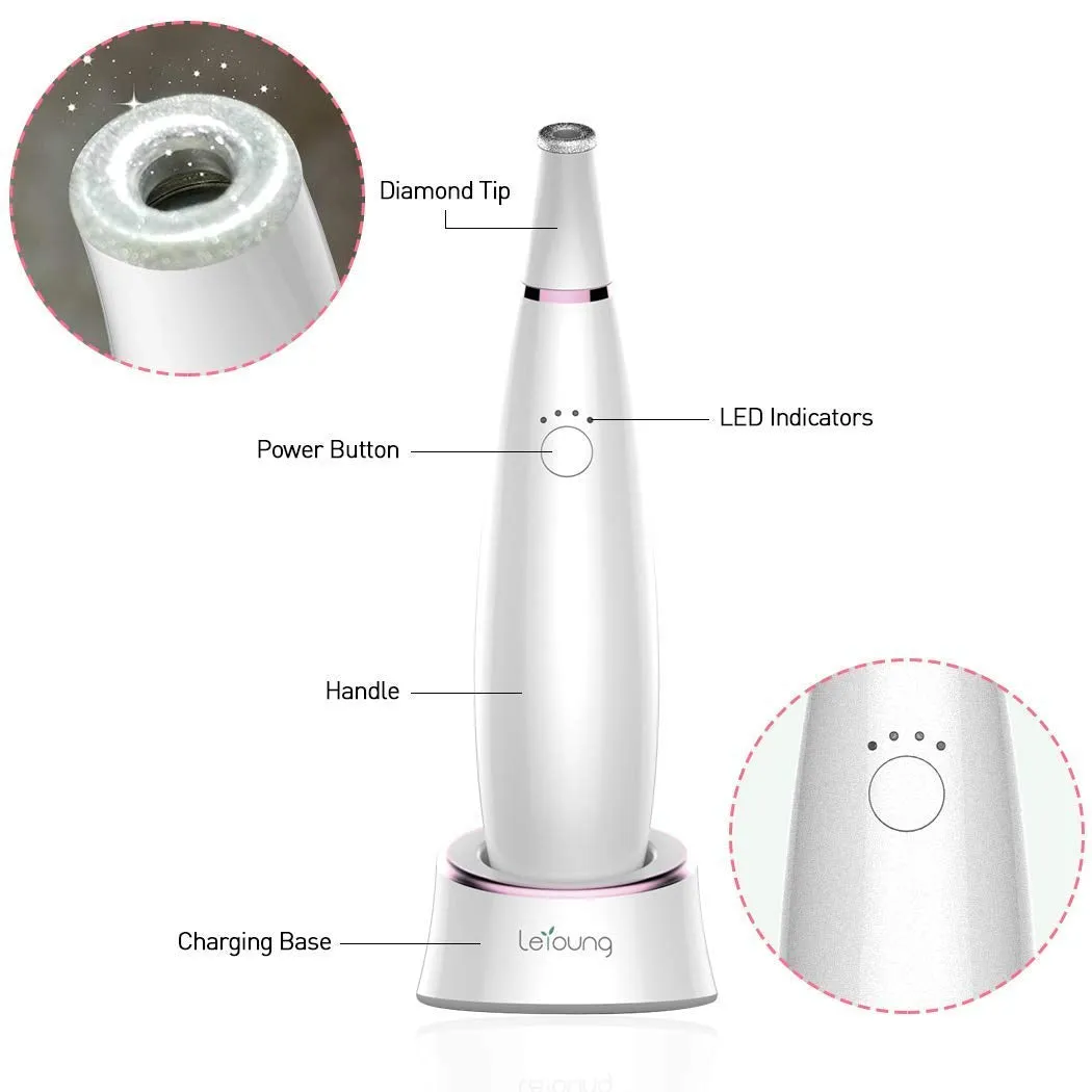 Diamond Microdermabrasion Machine Home Handheld Microderm Rechargeable Device 4 Modes Blackhead Remover Vacuum Suction Tool Skin Care Home Use Salon Result Kit Valentine'S Day Gift for Women