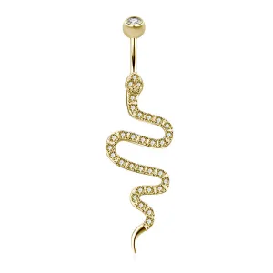 Diamond Snake Navel Ring