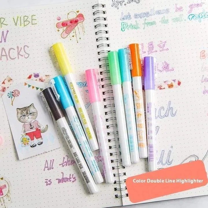 Double Line Outline Pen，For Gift Card Writing & Drawing