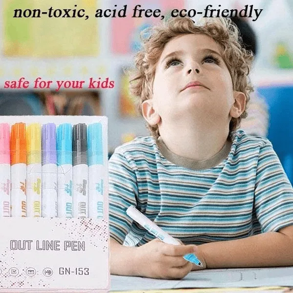 Double Line Outline Pen，For Gift Card Writing & Drawing