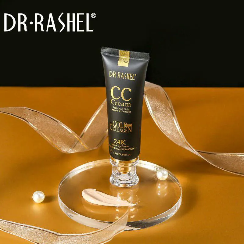 Dr.Rashel 24K CC Cream Gold & Collagen Make Up Cover Gold Radiance SPF60/PA   - 50ml