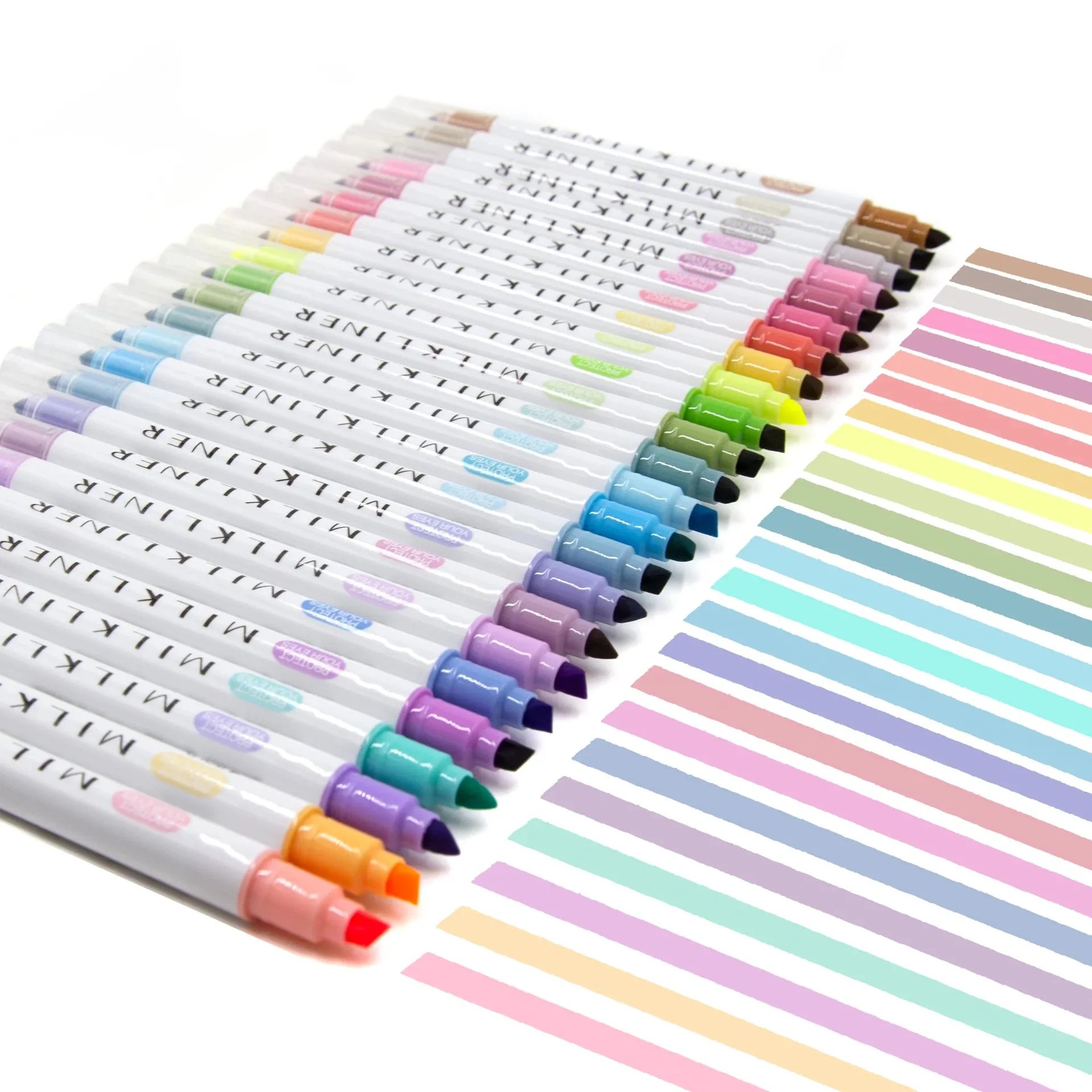 Dual-Tip Pastel Highlighter Marker Set - 12/24pcs, No Bleed