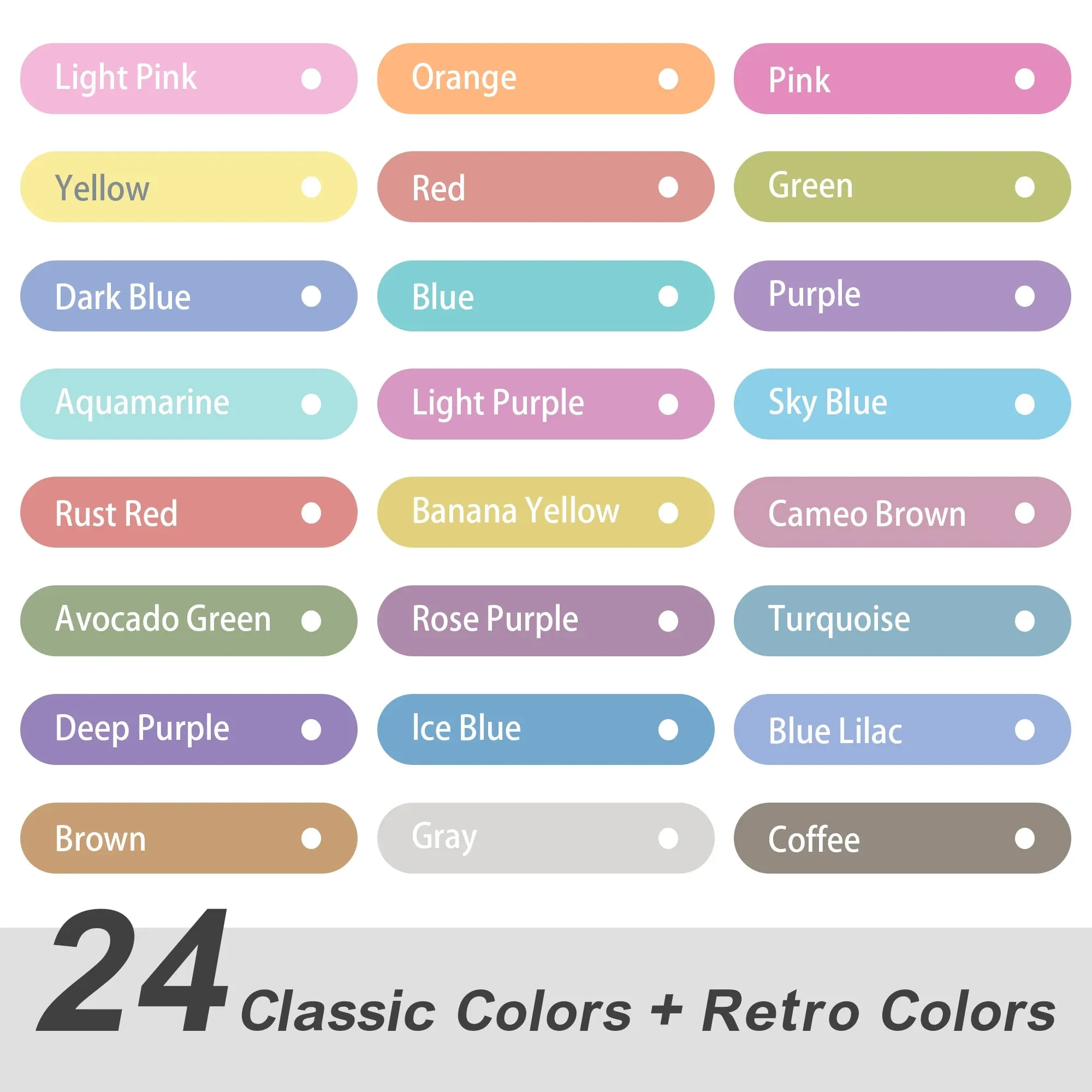 Dual-Tip Pastel Highlighter Marker Set - 12/24pcs, No Bleed
