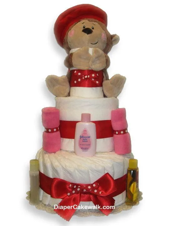 Eek the Monkey Baby Girl Diaper Cake