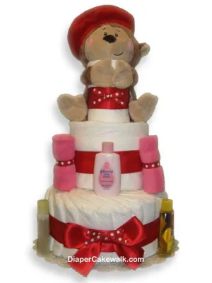 Eek the Monkey Baby Girl Diaper Cake
