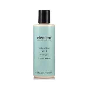 Elemeni Skin Care Cleansing Milk - Vegan Organic Makeup Remover | Ph Balanced Facial Cleanser Removes Dirt & Impurities | Oil Free Eye Makeup Remover & Gentle Cleanser for Sensitive Skin, 4.2 Fl Oz