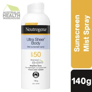 [Expiry: 12/2024] Neutrogena Ultra Sheer Body Mist Sunscreen SPF 50 140g