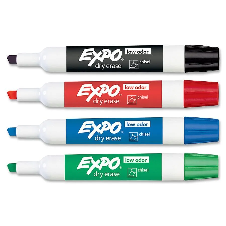Expo Low-Odor Dry Erase Chisel Tip Markers