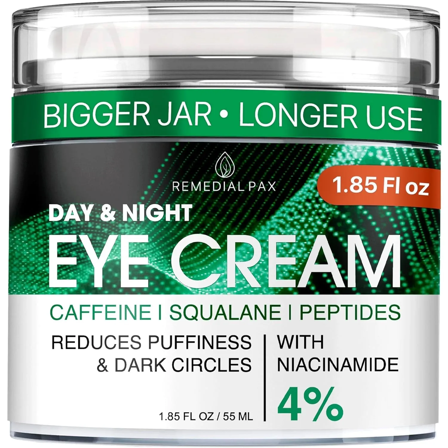 Eye Cream for Dark Circles and Puffiness, Bags under Eyes Treatment, Anti-Aging Collagen Eye Cream for Wrinkles, Day & Night Caffeine Eye Cream with Niacinamide Dimethicone