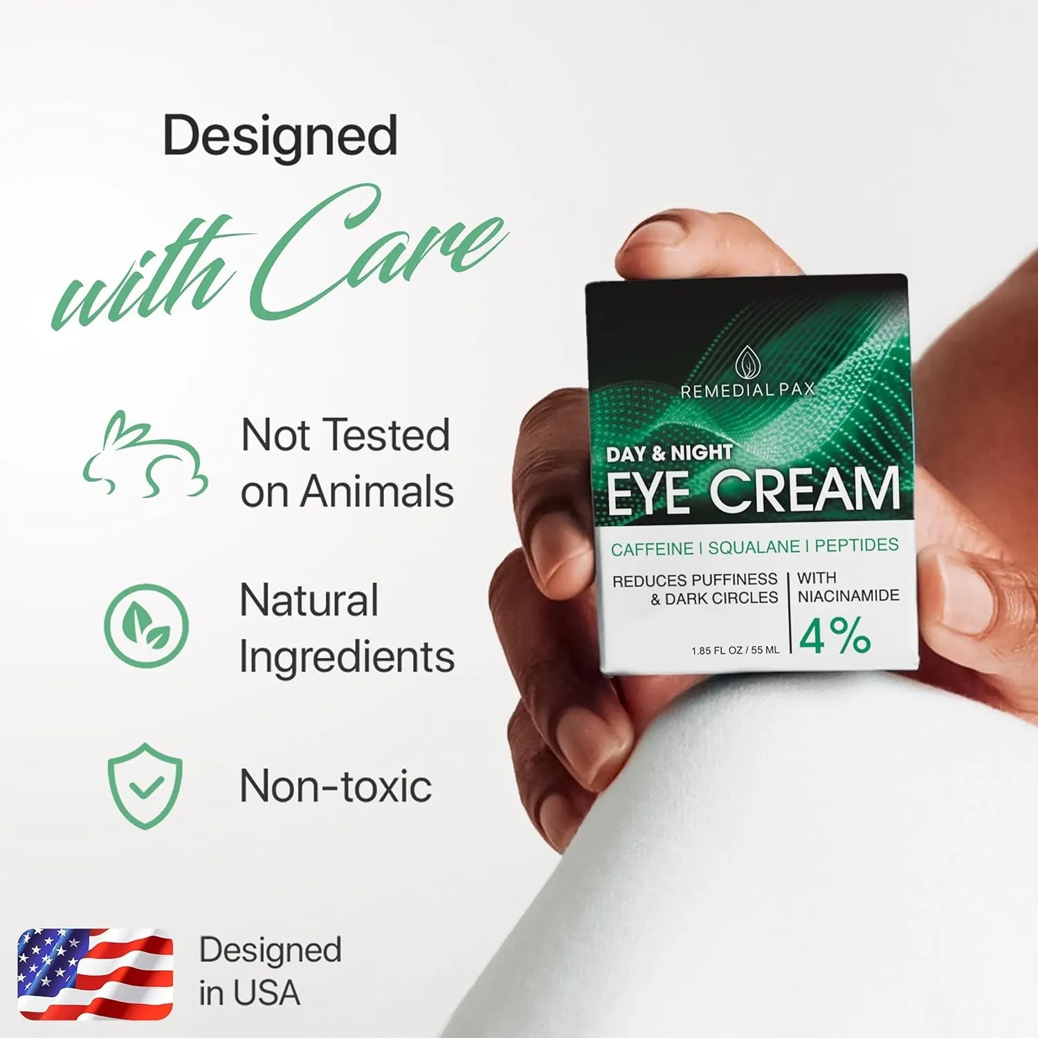 Eye Cream for Dark Circles and Puffiness, Bags under Eyes Treatment, Anti-Aging Collagen Eye Cream for Wrinkles, Day & Night Caffeine Eye Cream with Niacinamide Dimethicone