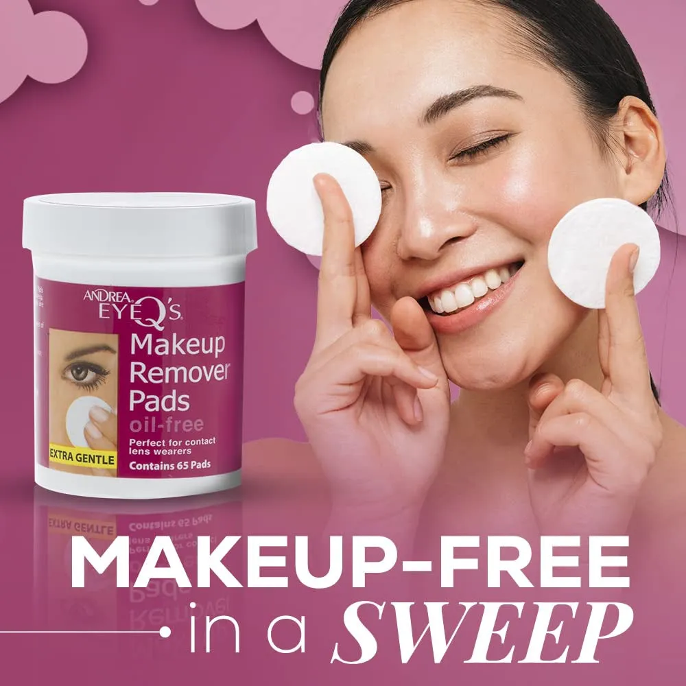 Eye Q'S Oil-Free Eye Makeup Remover Pads, 65-Count (Pack of 3)