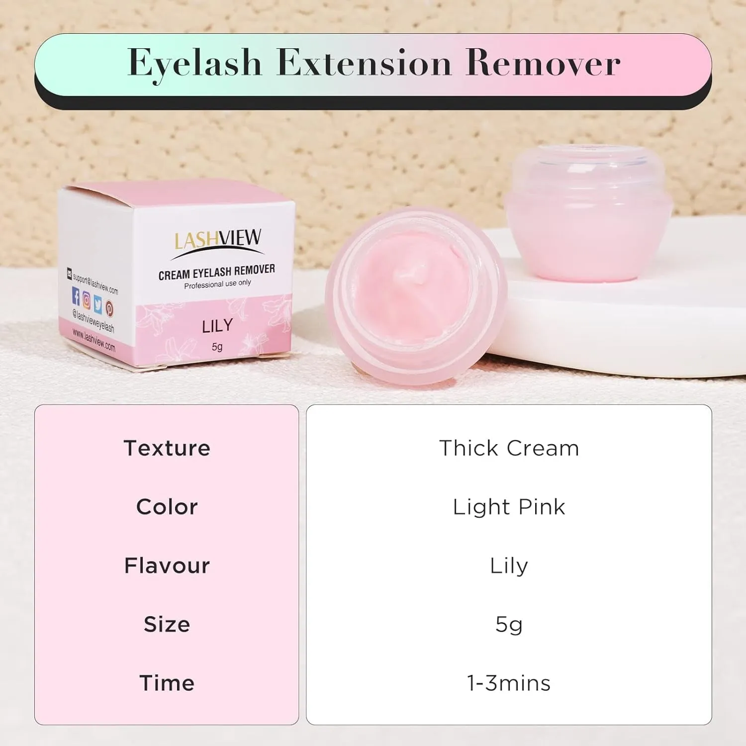 Eyelash Extension Remover Cream, Special LILY Flavor Cream, Lash Extension Remover Cream Professional Eyelash Extensions Remover for Salon,5G
