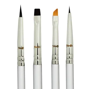 Eyeliner Brush Fine Angled Set - for Liquid Gel Liner Applicator Bent Stencils Thin Pencil Pen Real Small Sharpener Angle Wing Tips Firm Makeup Brushes Black Stamp Winged Kit Flat Waterproof Cat Eye