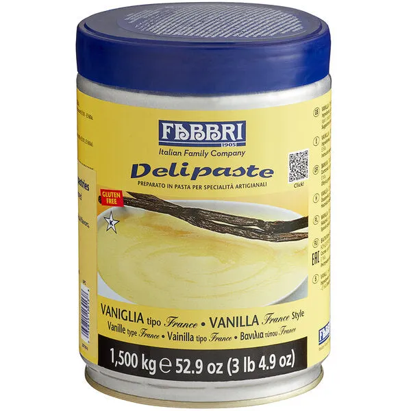 Fabbri VANILLA FRANCE - DELIPASTE (COMPOUND PASTES) - 8 x 1.5KG Tin - Fabbri Canada