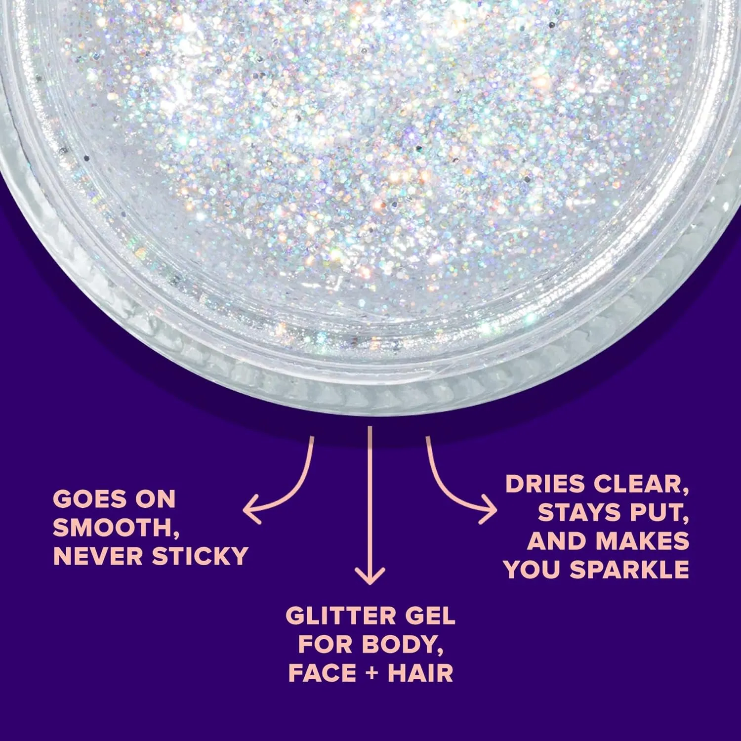 Face & Body Glitter - Cosmetic-Grade Holographic Glitter Gel - Makeup for Festivals, Raves, Anime Cosplay - Safe for Face, Easy Application & Removal, 1.7Oz Silver (Disco)