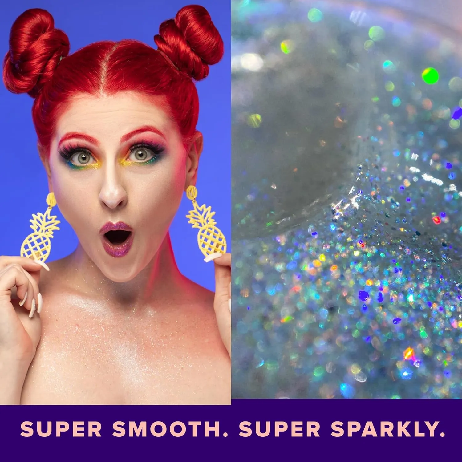 Face & Body Glitter - Cosmetic-Grade Holographic Glitter Gel - Makeup for Festivals, Raves, Anime Cosplay - Safe for Face, Easy Application & Removal, 1.7Oz Silver (Disco)