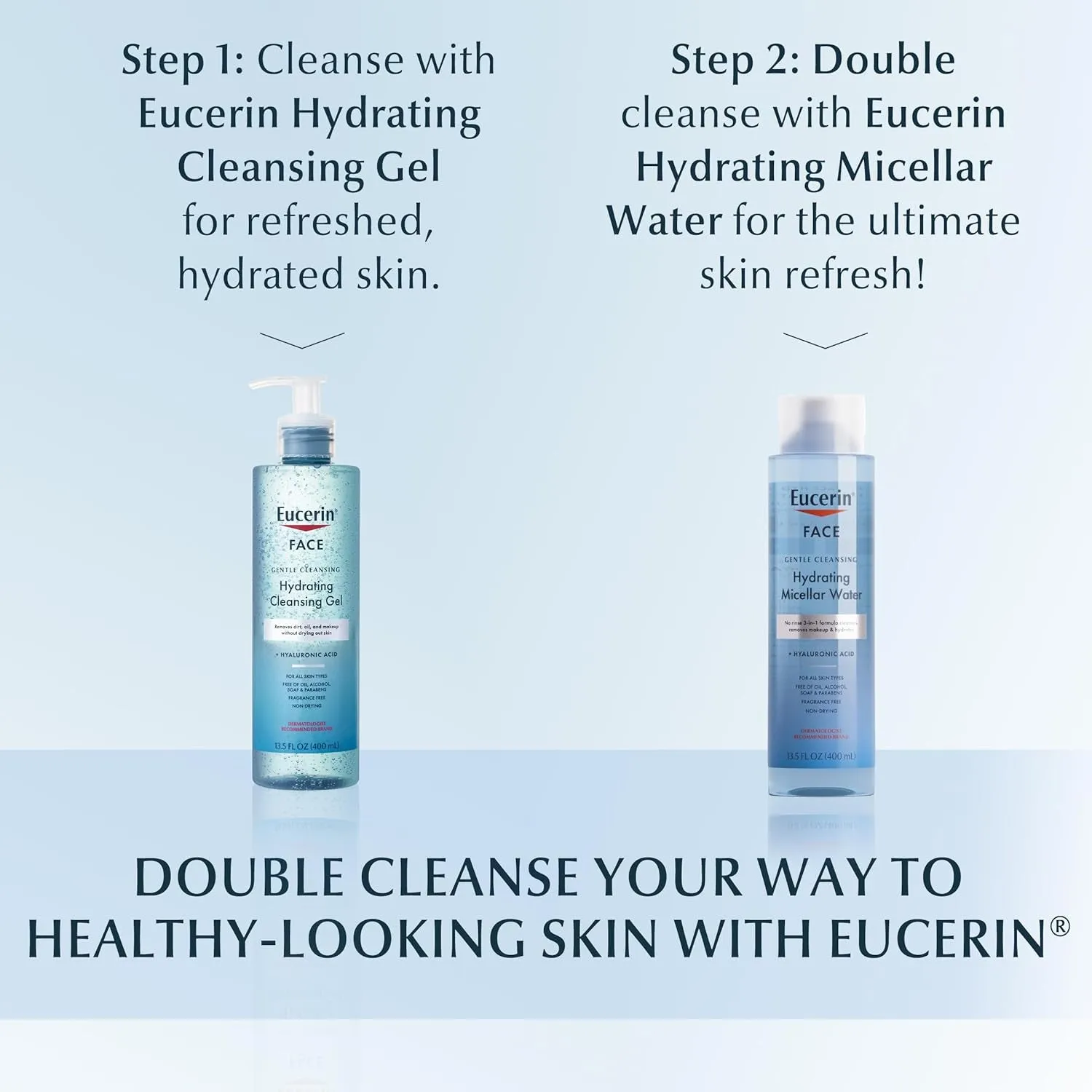 Face Gentle Cleansing Hydrating Cleansing Gel, Daily Face Wash and Makeup Remover with Hyaluronic Acid, 13.5 Fl Oz Bottle