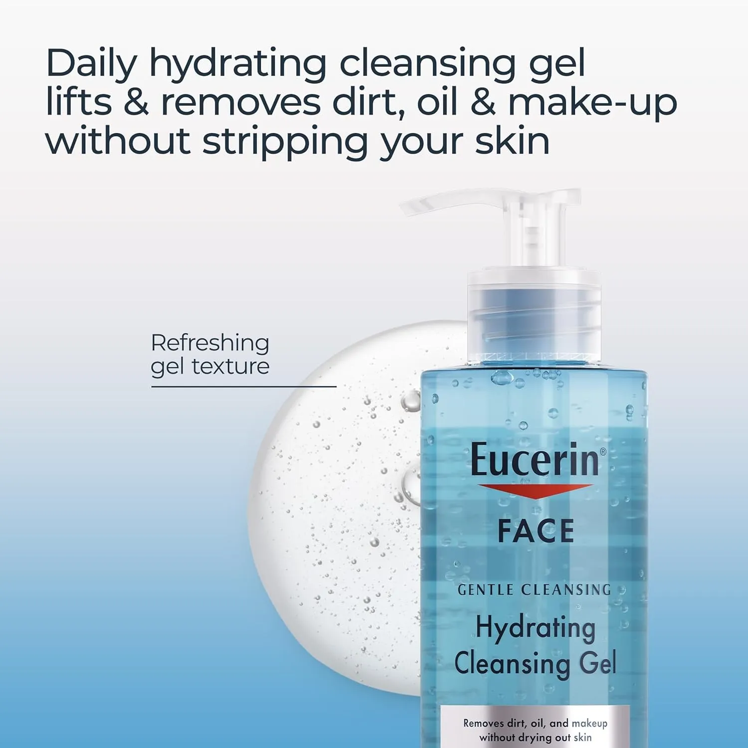 Face Gentle Cleansing Hydrating Cleansing Gel, Daily Face Wash and Makeup Remover with Hyaluronic Acid, 13.5 Fl Oz Bottle