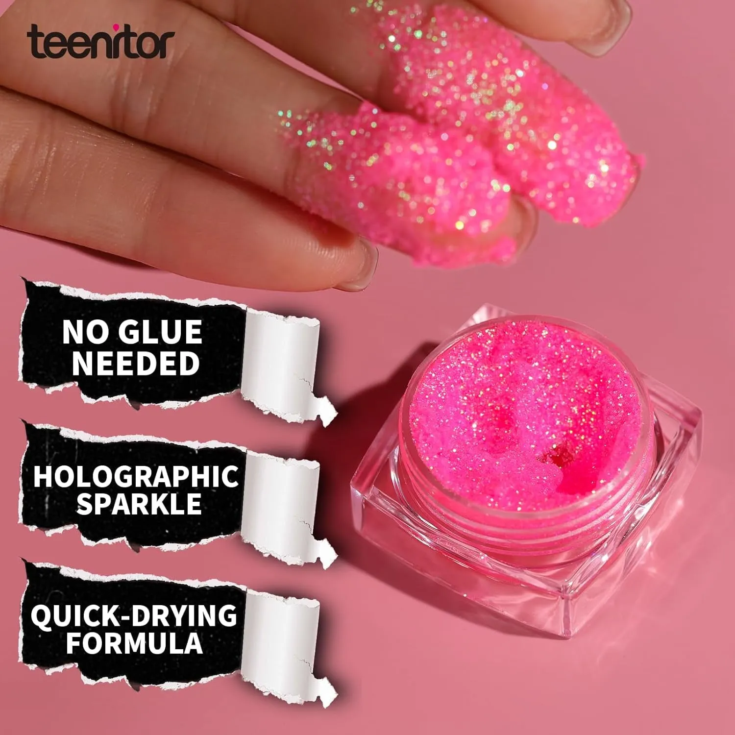 Face Glitter, Pink Body Glitter Gel, Holographic Glitter for Face and Body, Hair, Gel Glitter Makeup for Festival Party Cheer Glitter