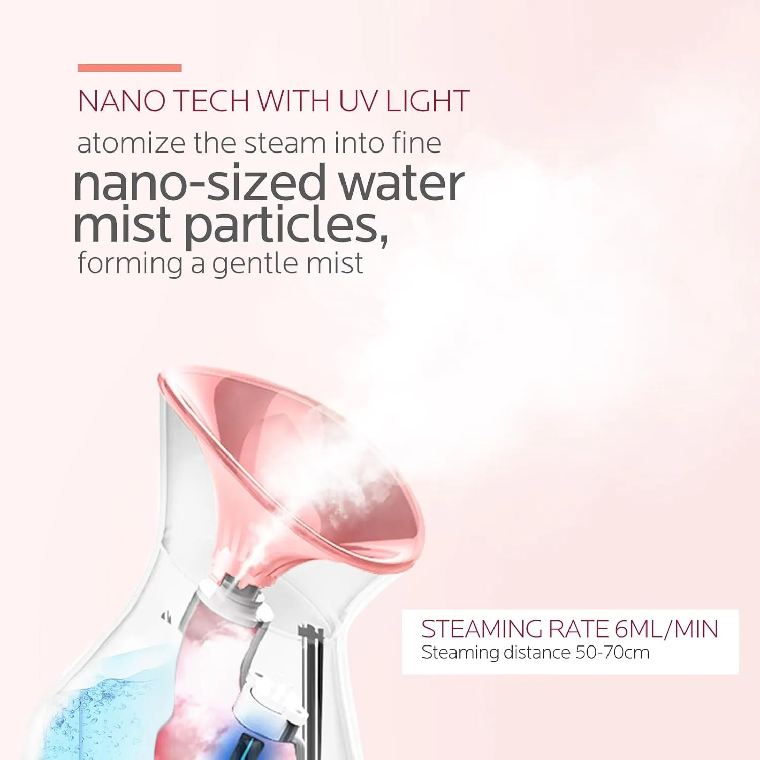 Facial Steamer Nano Ionic: Face Steamer Deep Cleaning Unclogs Pores - Humidifier Hot Mist Home Sauna Spa for Women Men Sinuses Moisturizing