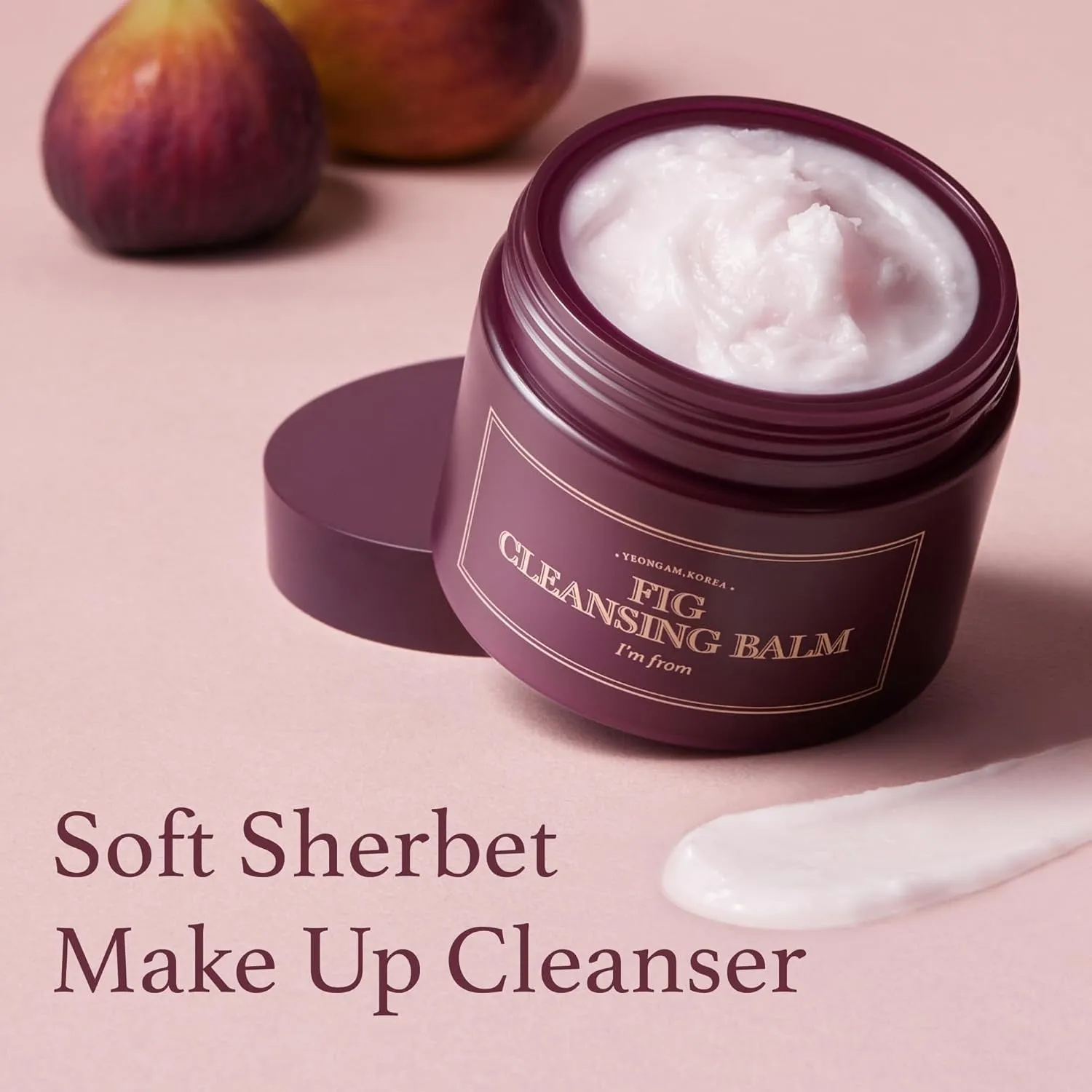 Fig Cleansing Balm, Korean Makeup Remover, Vegan, Easy to Rinse Off, Fig Oil Water 7.8% with Peptide and Amino Acid, Makeup Meltaway, Makeup Melting Balm to Oil, 100Ml