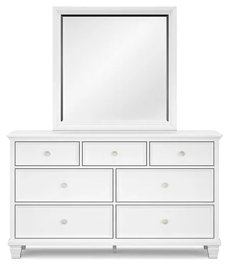 Fortman Queen Panel Bed with Mirrored Dresser, Chest and 2 Nightstands