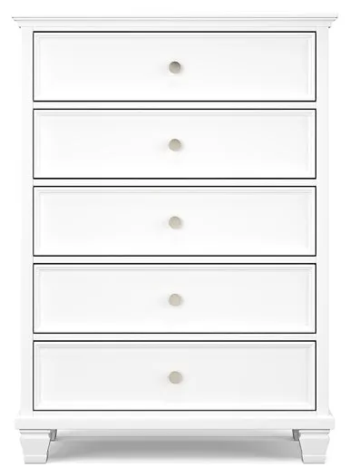 Fortman Queen Panel Bed with Mirrored Dresser, Chest and 2 Nightstands