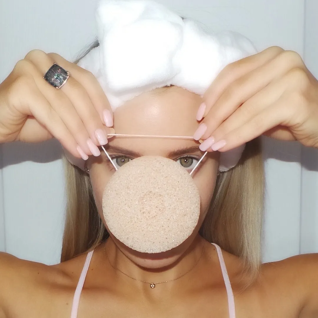 FRENCH PINK CLAY KONJAC SPONGE - PACK OF 3