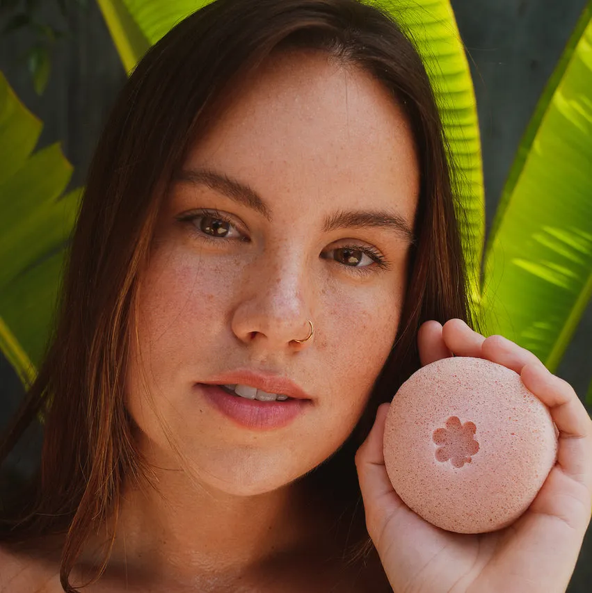 FRENCH PINK CLAY KONJAC SPONGE - PACK OF 3