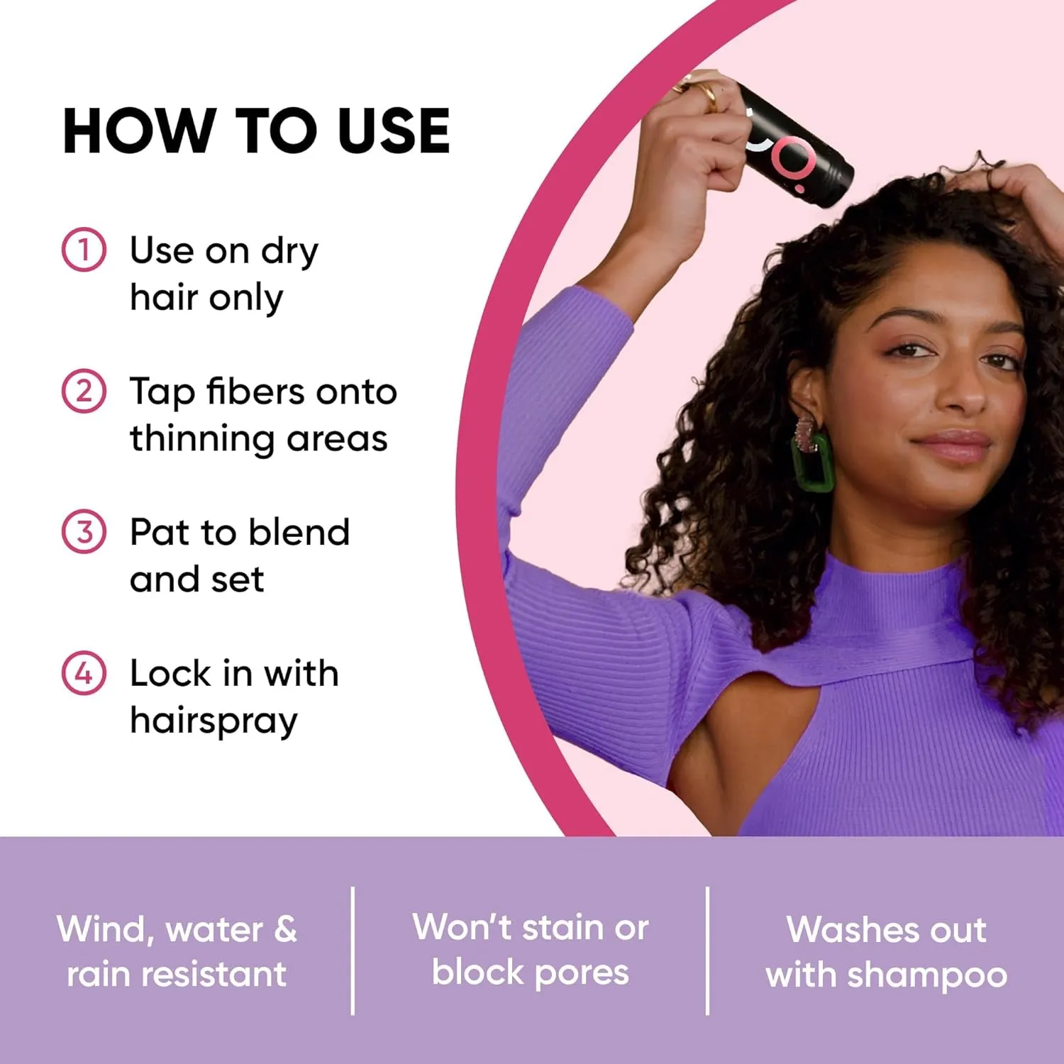 GBG Womens Hair Fibers for Thinning, Fine Hair & Bald Spots, Dark Brown - Thickening Fibers for Instant Cover up & Volume in 30 Seconds, Touch up and Thickener for Women & Men 25G - Cruelty Free
