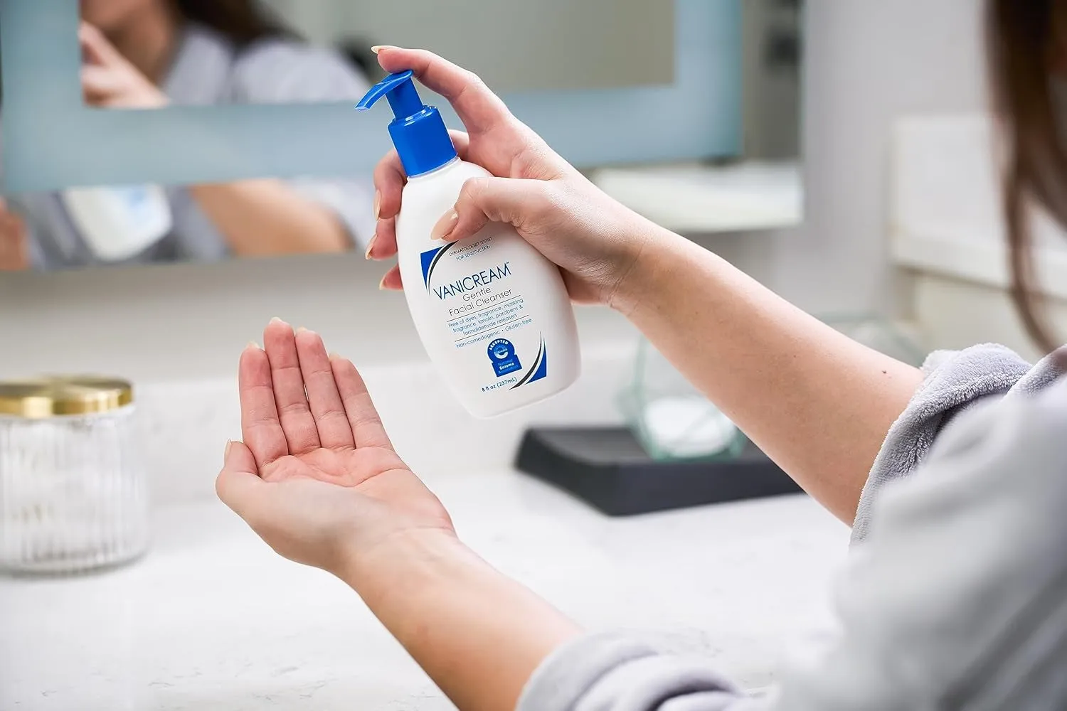 Gentle Facial Cleanser with Pump Dispenser - 8 Fl Oz - Formulated without Common Irritants for Those with Sensitive Skin
