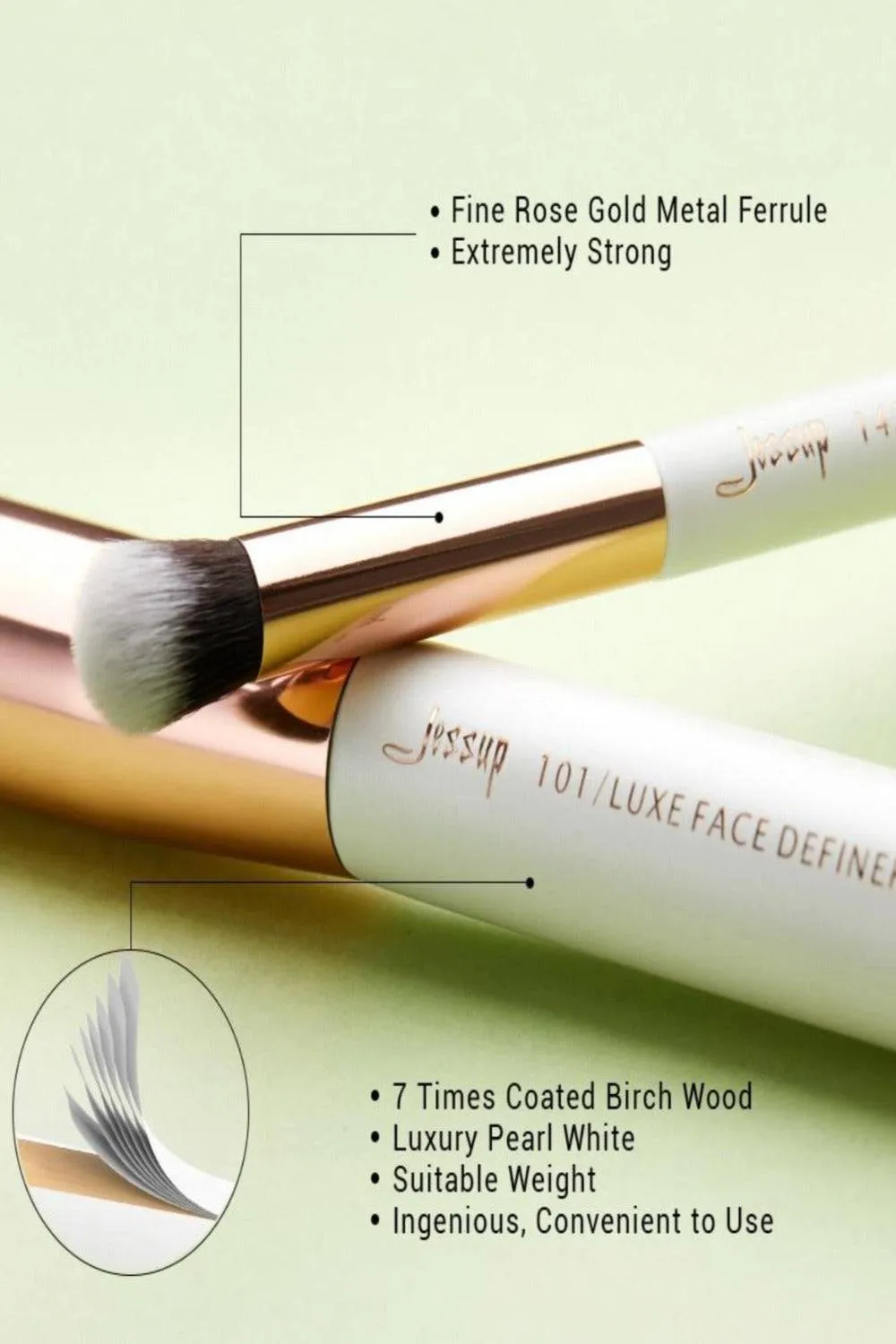 Girls On The Go White Professional Makeup Brush Set - 10 Pack