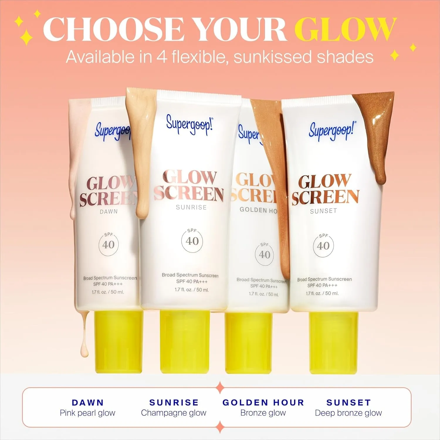 Glowscreen SPF 40, Sunrise (Champagne Glow) - 1.7 Fl Oz - Glowy Primer   Broad Spectrum Sunscreen - Helps Filter Blue Light - Boosts Hydration with Hyaluronic Acid, Vitamin B5 & Niacinamide