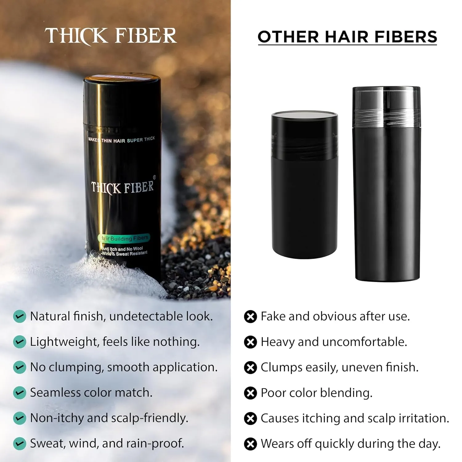 Hair Fibers for Thinning Hair & Bald Spots (DARK BROWN) - 25G Bottle - Conceals Hair Loss in Seconds - Hair Powder for Women & Men