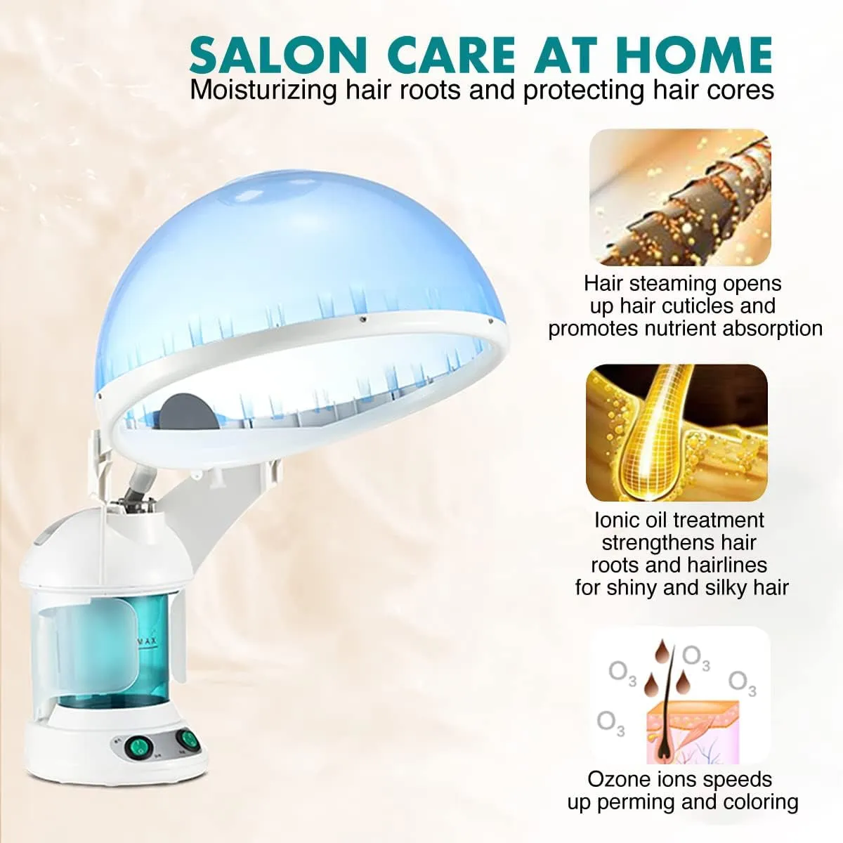 Hair Steamer, 2 in 1 Hair and Face Steamer for Natural Hair with UV Ozone, Face Steamer Hair Humidifier Moisturising Hydration System Sprayer for Personal Care Use at Home and Salon