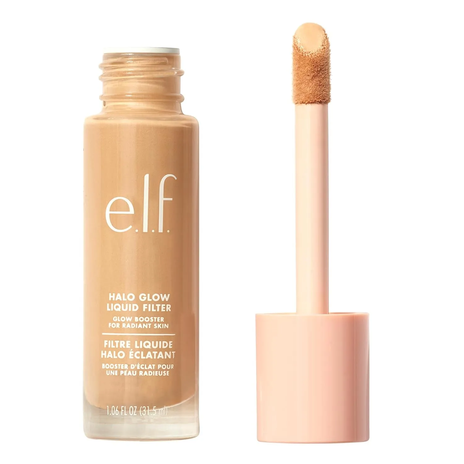 Halo Glow Liquid Filter, Complexion Booster for a Glowing, Soft-Focus Look, Infused with Hyaluronic Acid, Vegan & Cruelty-Free, 3 Light/Medium