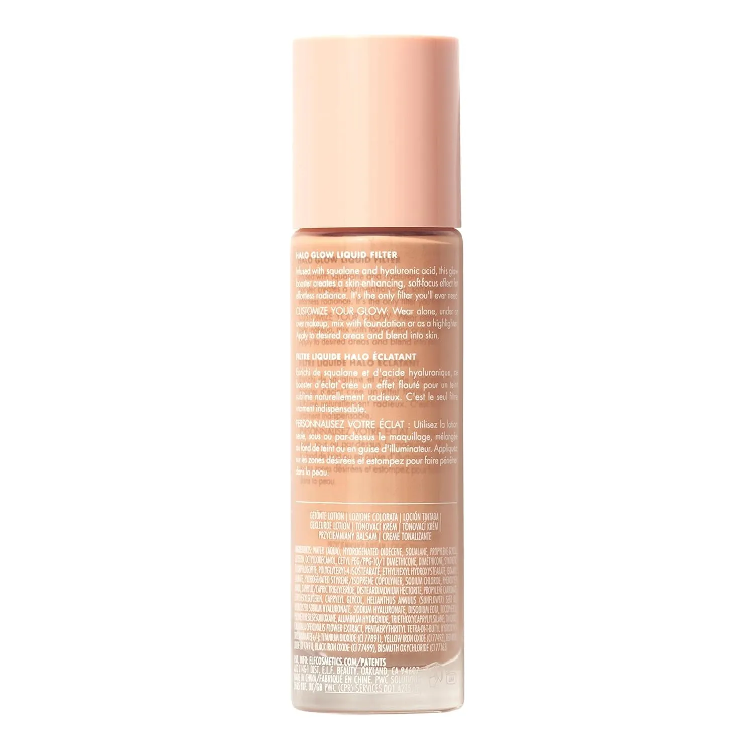 Halo Glow Liquid Filter, Complexion Booster for a Glowing, Soft-Focus Look, Infused with Hyaluronic Acid, Vegan & Cruelty-Free, 3 Light/Medium