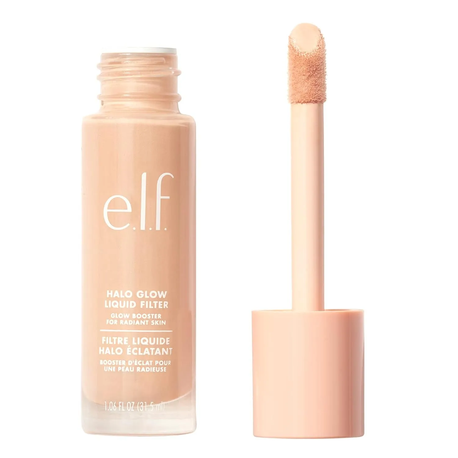 Halo Glow Liquid Filter, Complexion Booster for a Glowing, Soft-Focus Look, Infused with Hyaluronic Acid, Vegan & Cruelty-Free, 3 Light/Medium