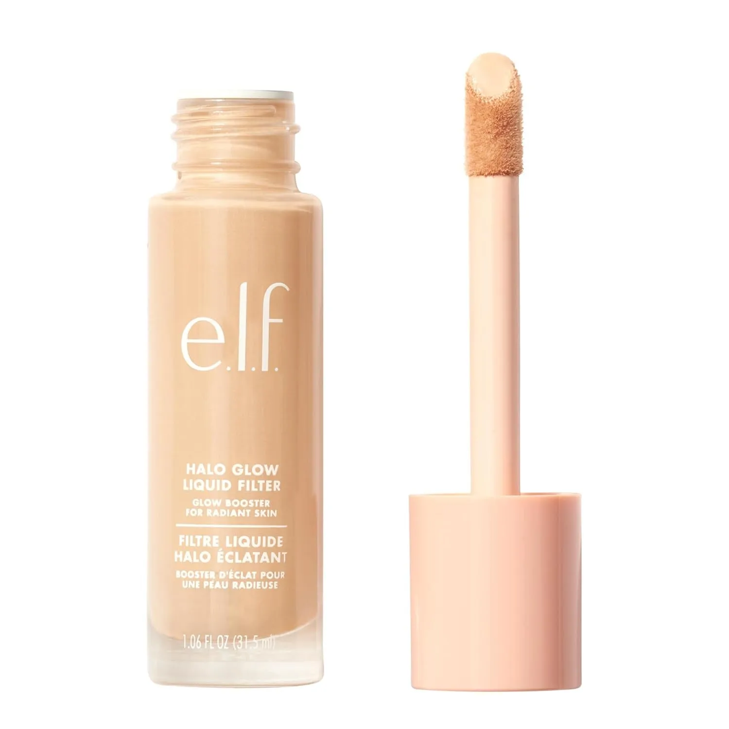 Halo Glow Liquid Filter, Complexion Booster for a Glowing, Soft-Focus Look, Infused with Hyaluronic Acid, Vegan & Cruelty-Free, 3 Light/Medium