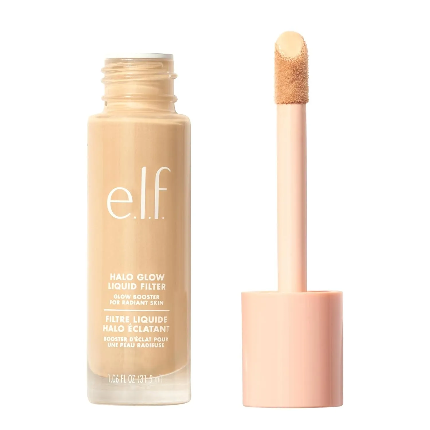 Halo Glow Liquid Filter, Complexion Booster for a Glowing, Soft-Focus Look, Infused with Hyaluronic Acid, Vegan & Cruelty-Free, 3 Light/Medium